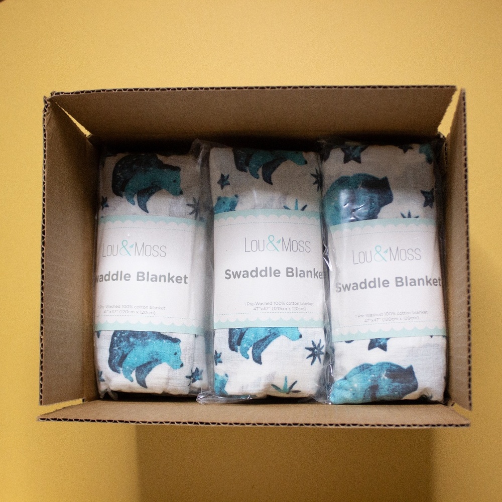 Galaxy Bear Baby Muslin Swaddle Blankets LOT of 9